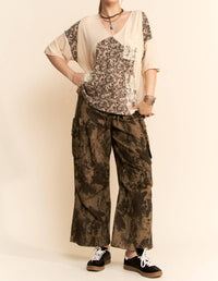 Davi & Dani - Leopard & Lace Patchwork Top