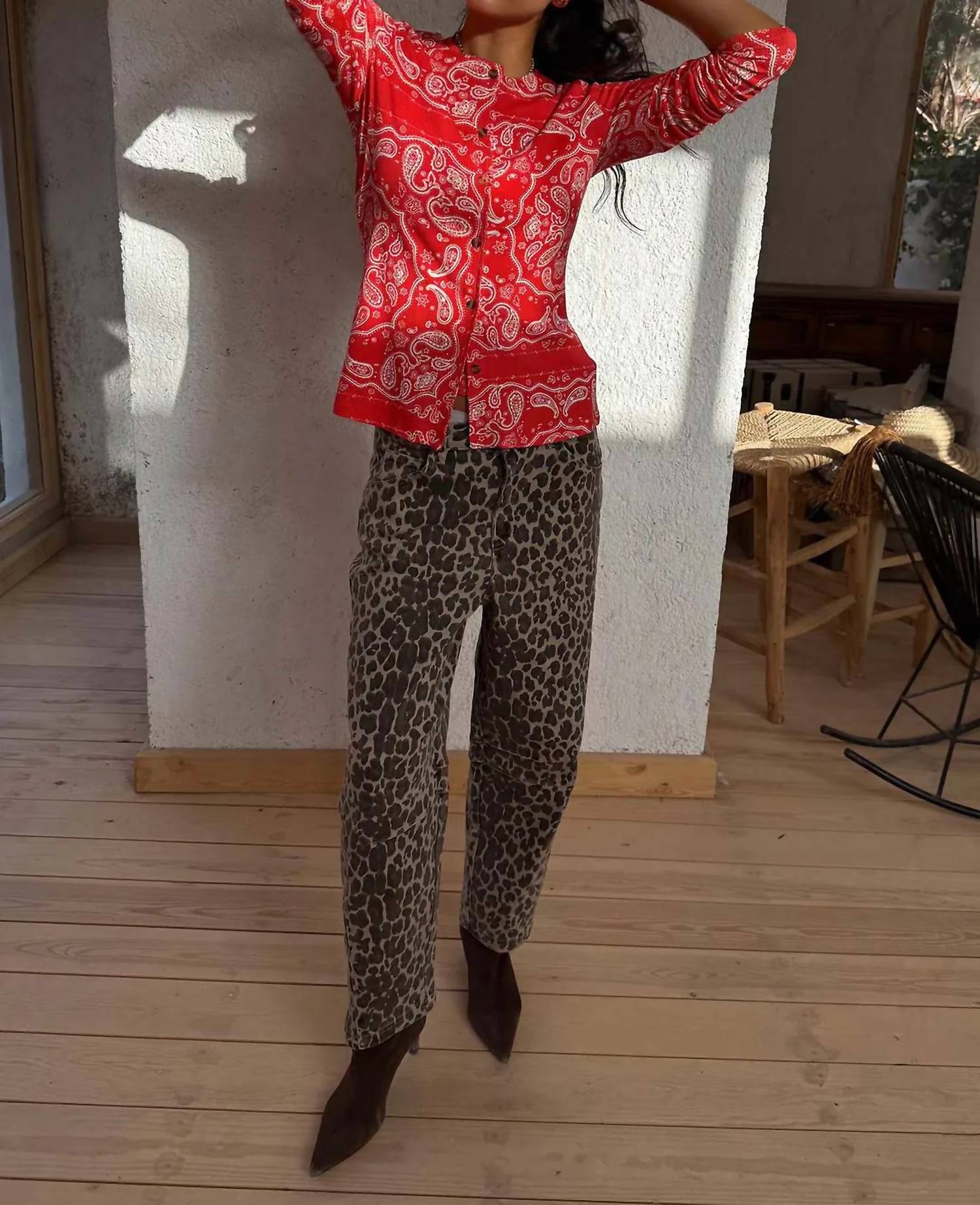 Never Fully Dressed - Leopard Barrel Jeans
