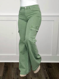 Risen - Beverly High-rise Wide Leg Cargo Jeans