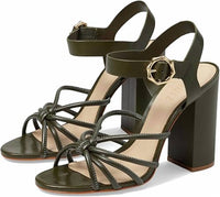 SCHUTZ Women's Mahi Block Sandal in military green - women's sandal - detail view