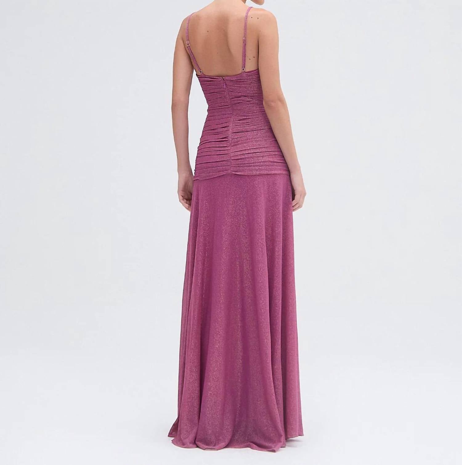 Patbo - Metallic Plunge Maxi Gown