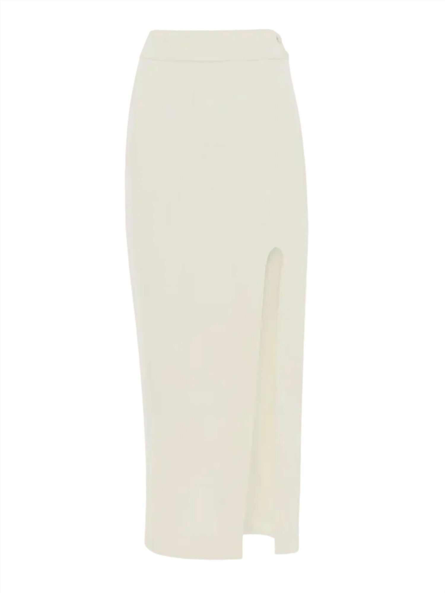 VICTORIA BECKHAM Split Detail Maxi Skirt in ivory - women's skirt - detail view