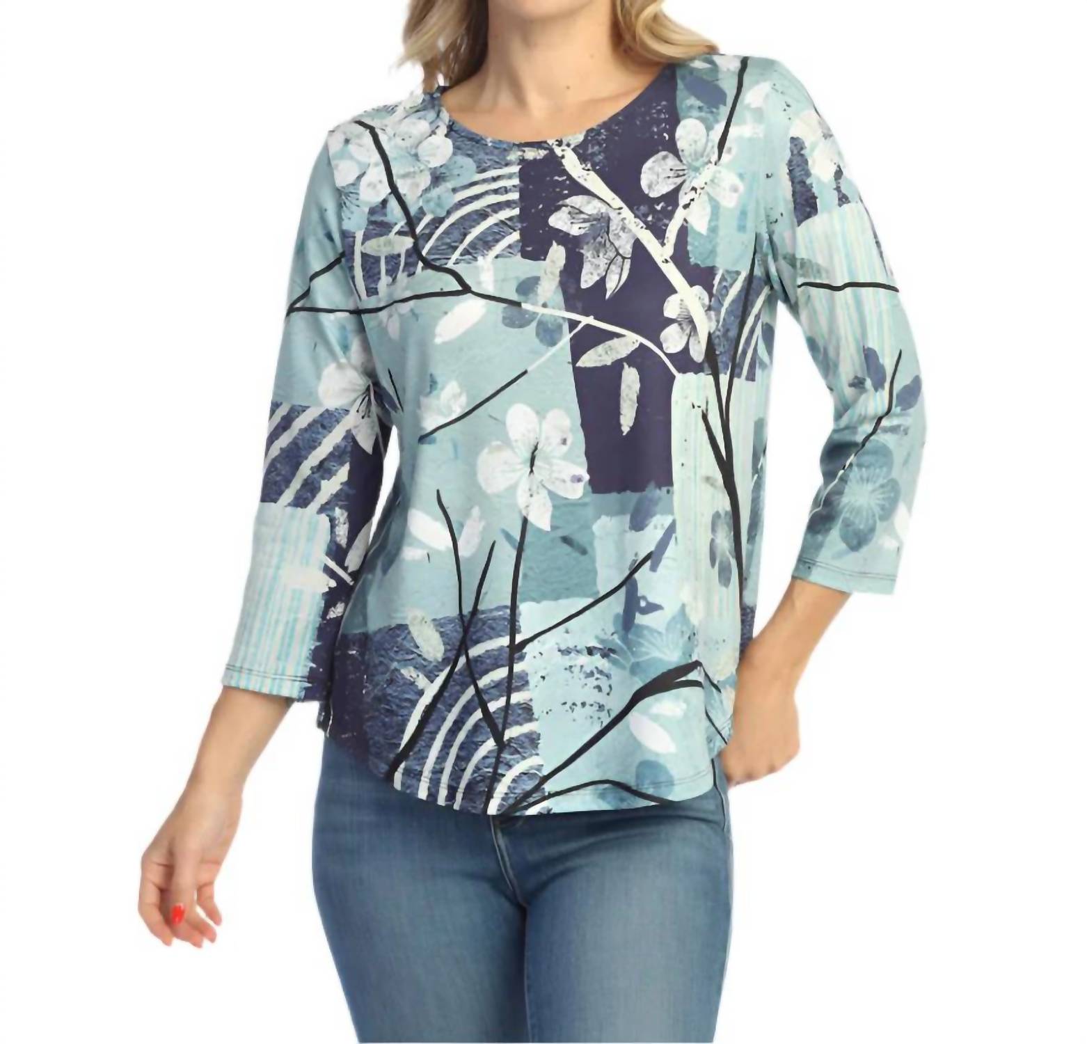Jess & Jane - Hana Burnout Round Hem Top
