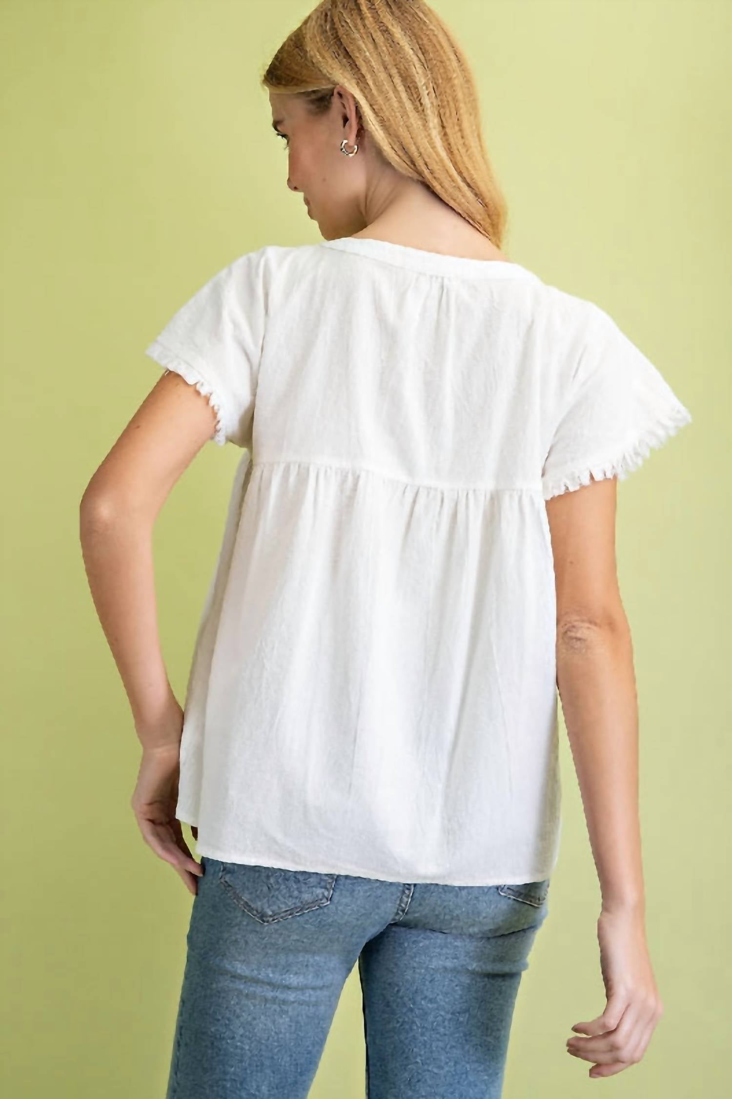 Llove - Aztec Embroidered Blouse
