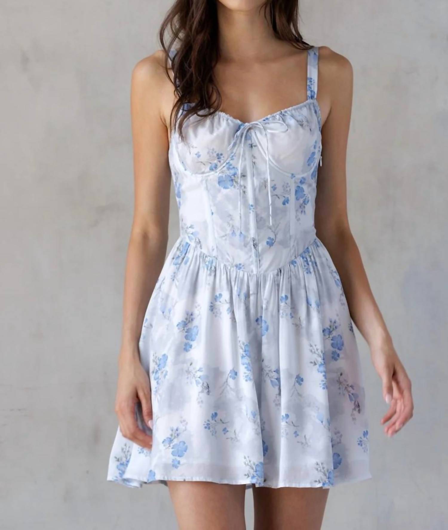 Storia - Floral Corset-style Mini Dress