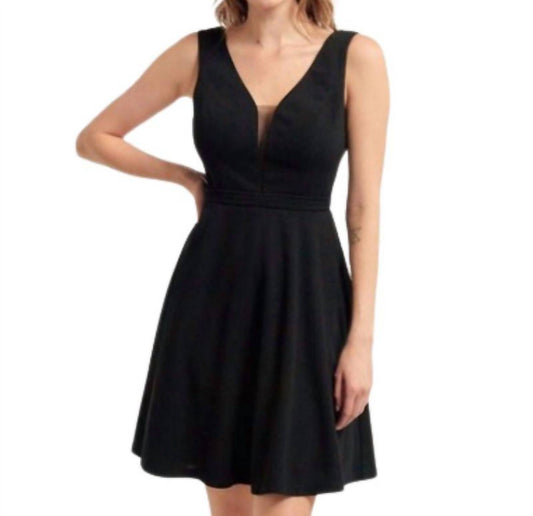 Minuet - V Neck Flare Mini Dress