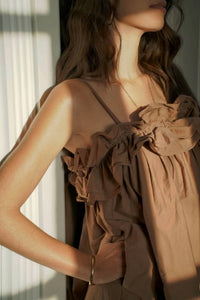 See U Soon - Strappy Maxi Dress With Ruffle Bodice