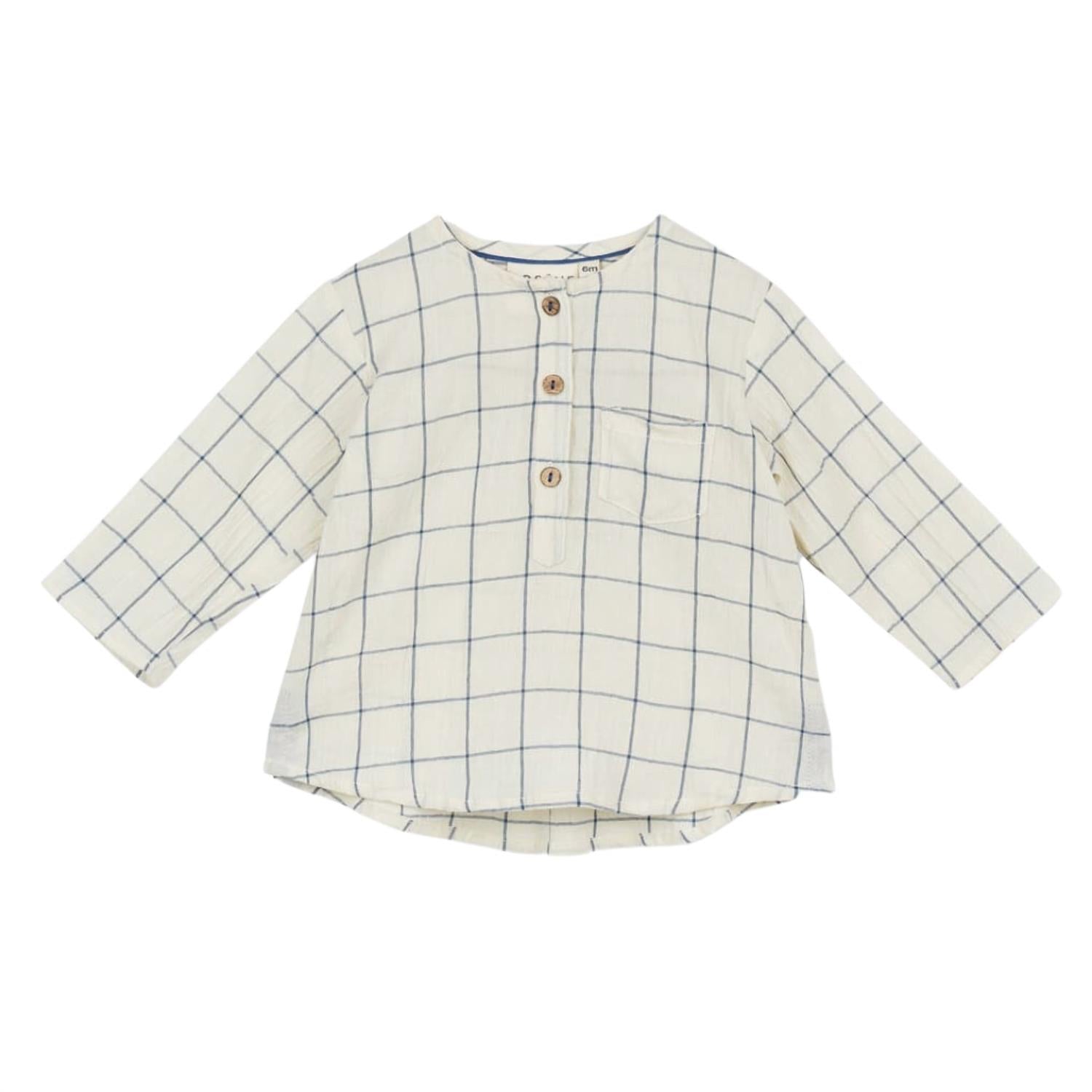 Arsène Et Les Pipelettes - Baby's Emeo Check Button Top