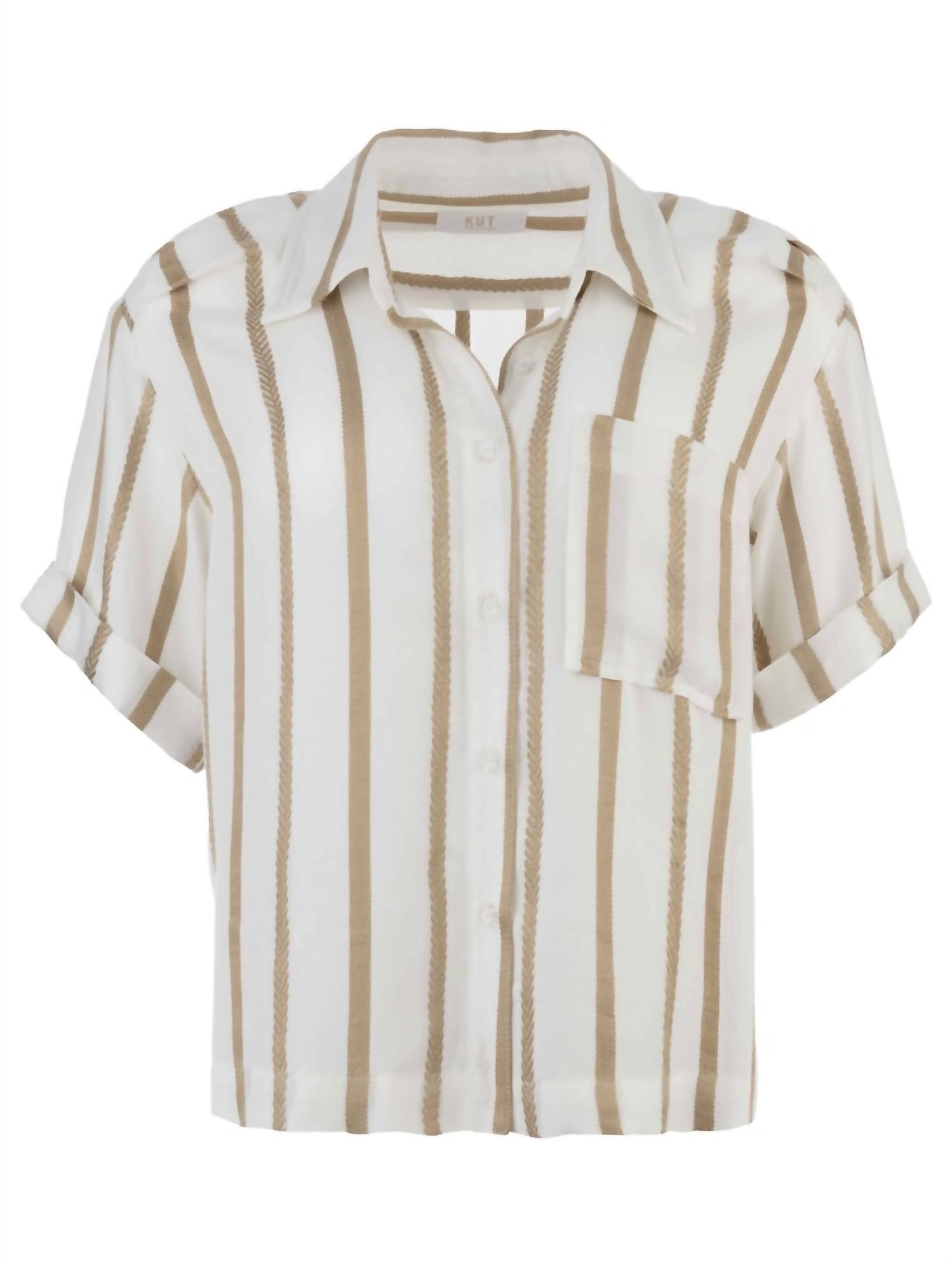 Kut From The Kloth - Women's Aida Short Sleeve Top With Pleats