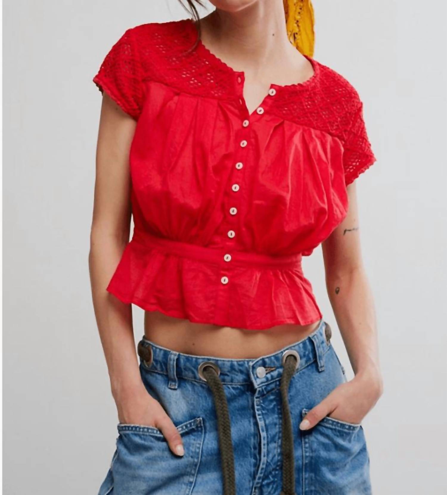 Free People - Gemma Embroidered Top