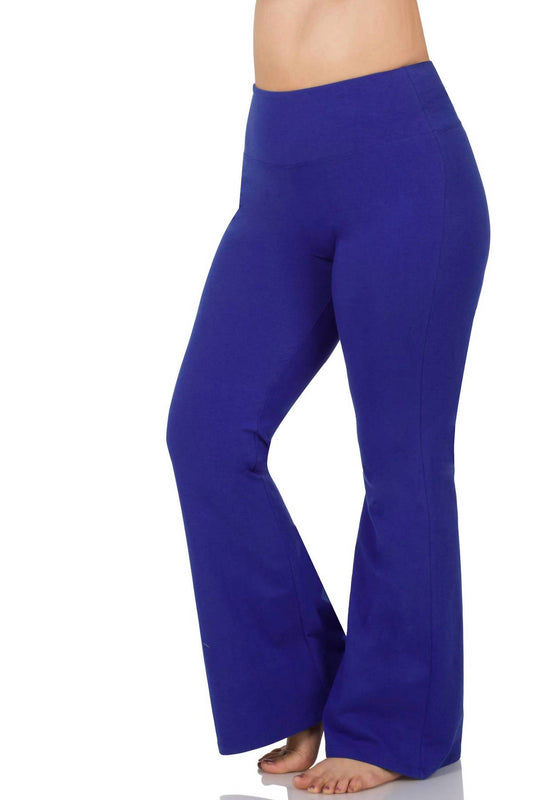 Zenana - Wide Waistband Yoga Flare Pants -plus