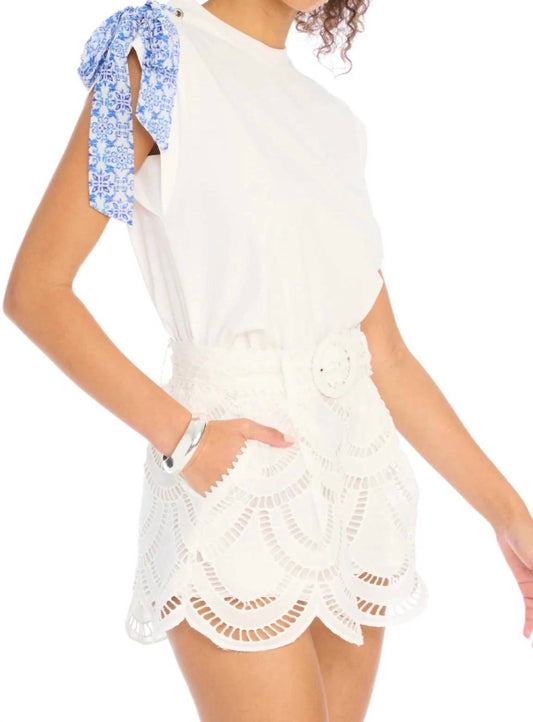 Allison New York - Ainsley Eyelet Belted Short