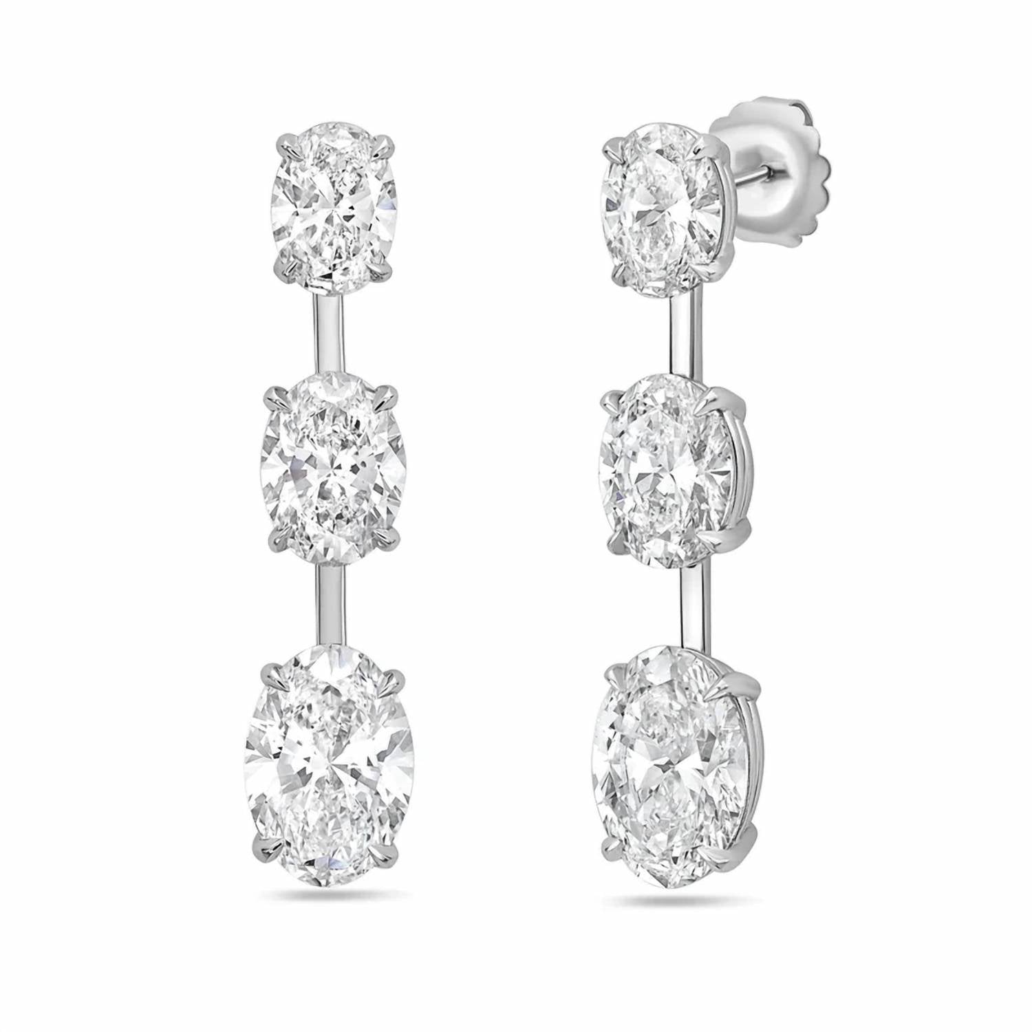 Diana M Jewels - Women's Oval Lab-Grown Diamond Stud Earrings (20.00 Ct TCW) - Signature