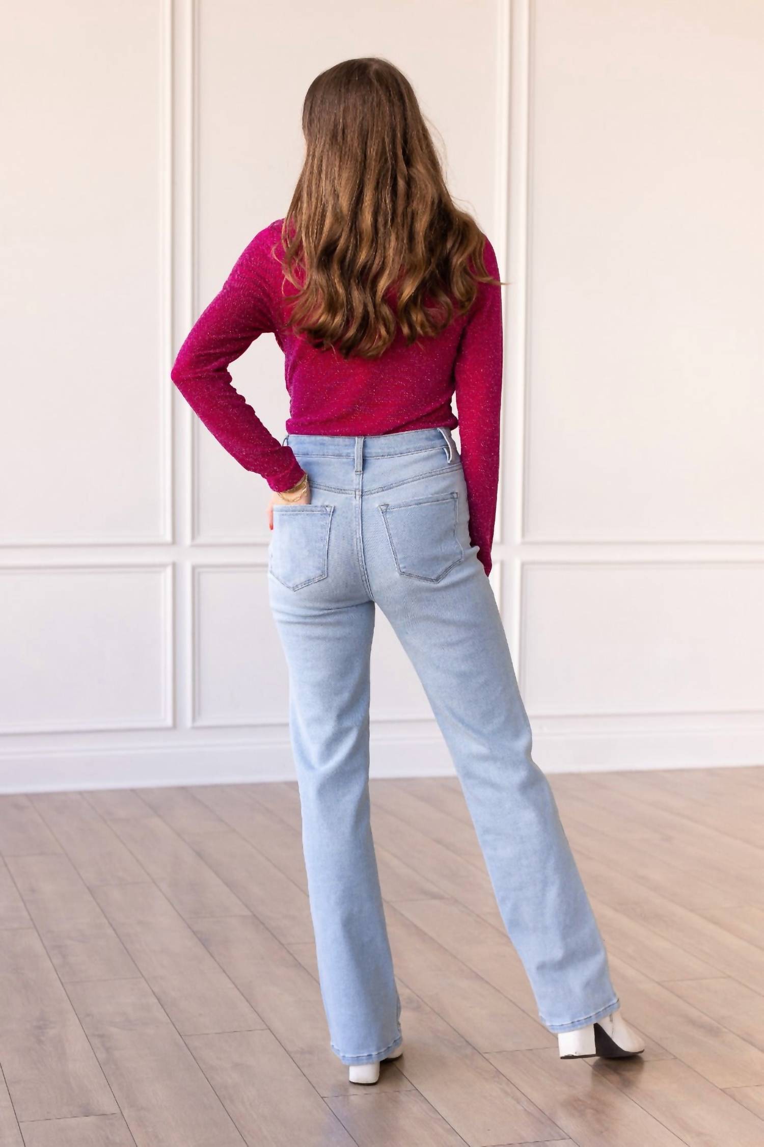 Grace + Emma - Straight Leg Denim Stud Jeans