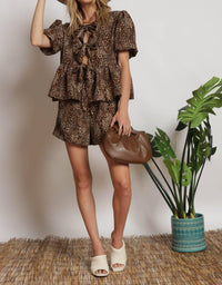 Blue Buttercup - Venita Leopard Print Short Set