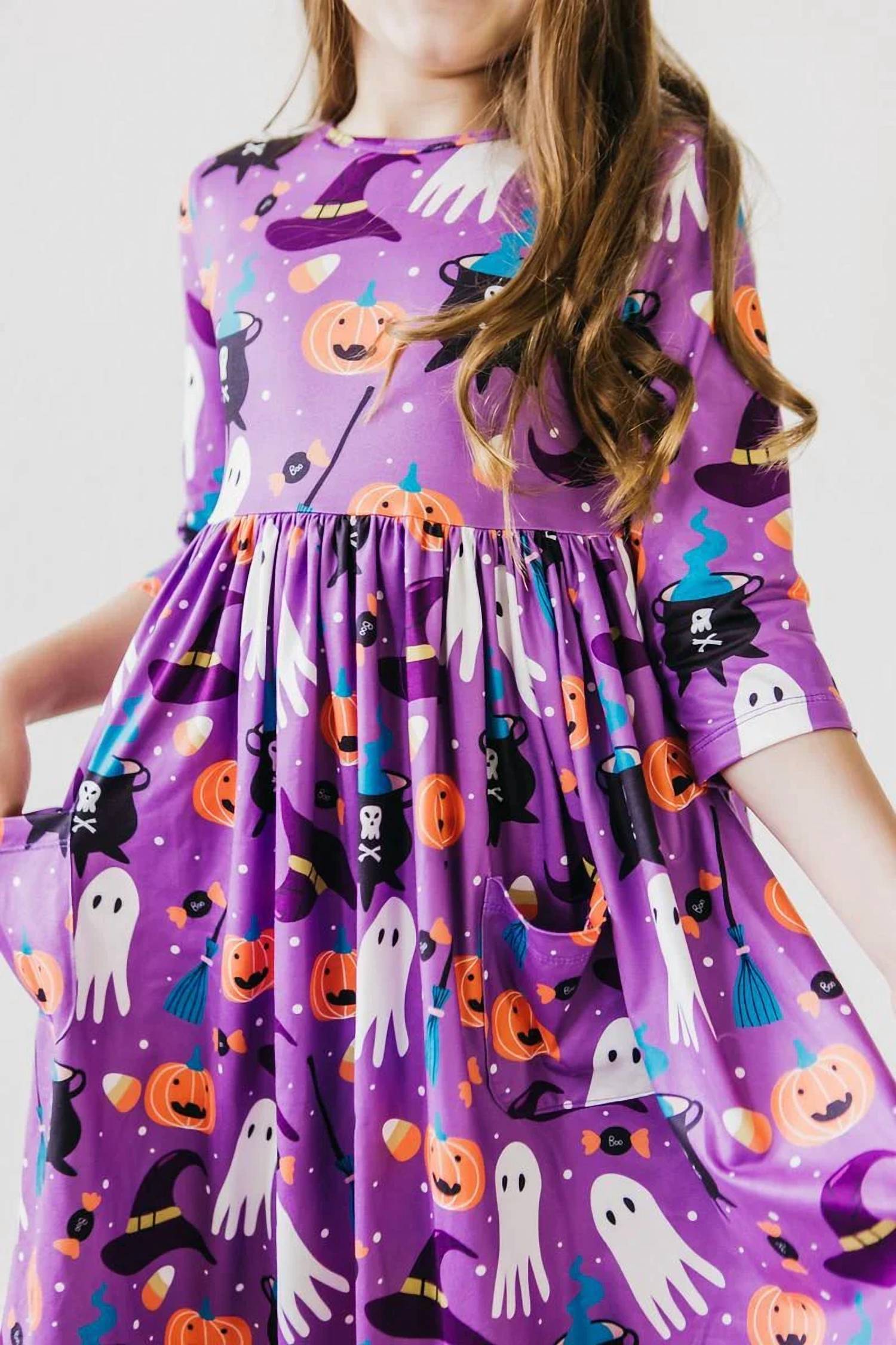 Mila & Rose - Three Quarter Sleeve Pocket Twirl Dress