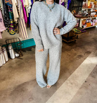 PINCH Soft Yarn Knit Sweater in charcoal - women's sweater - detail view
