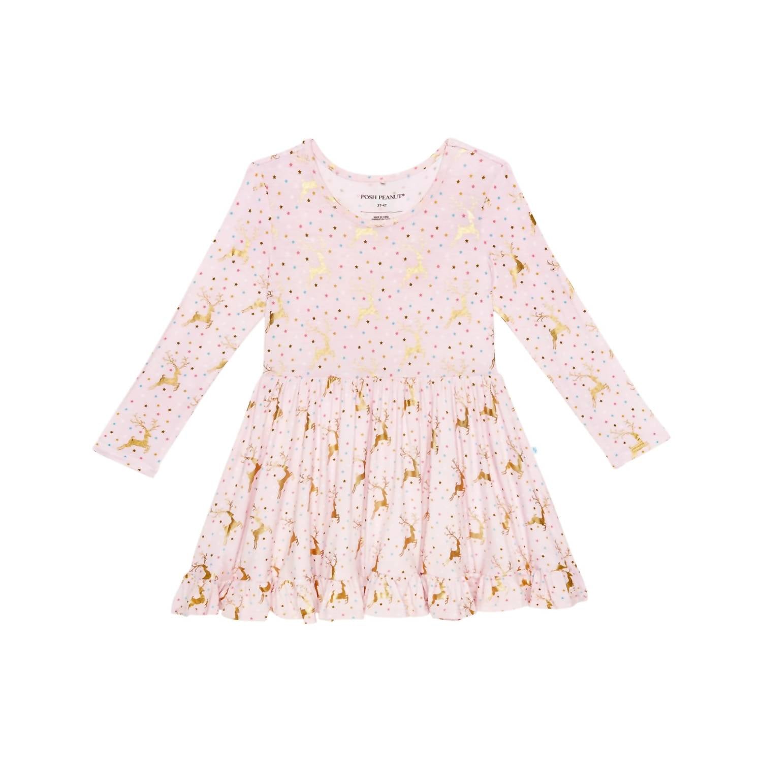 Posh Peanut - Ryleigh Long Sleeve Ruffled Twirl Dress