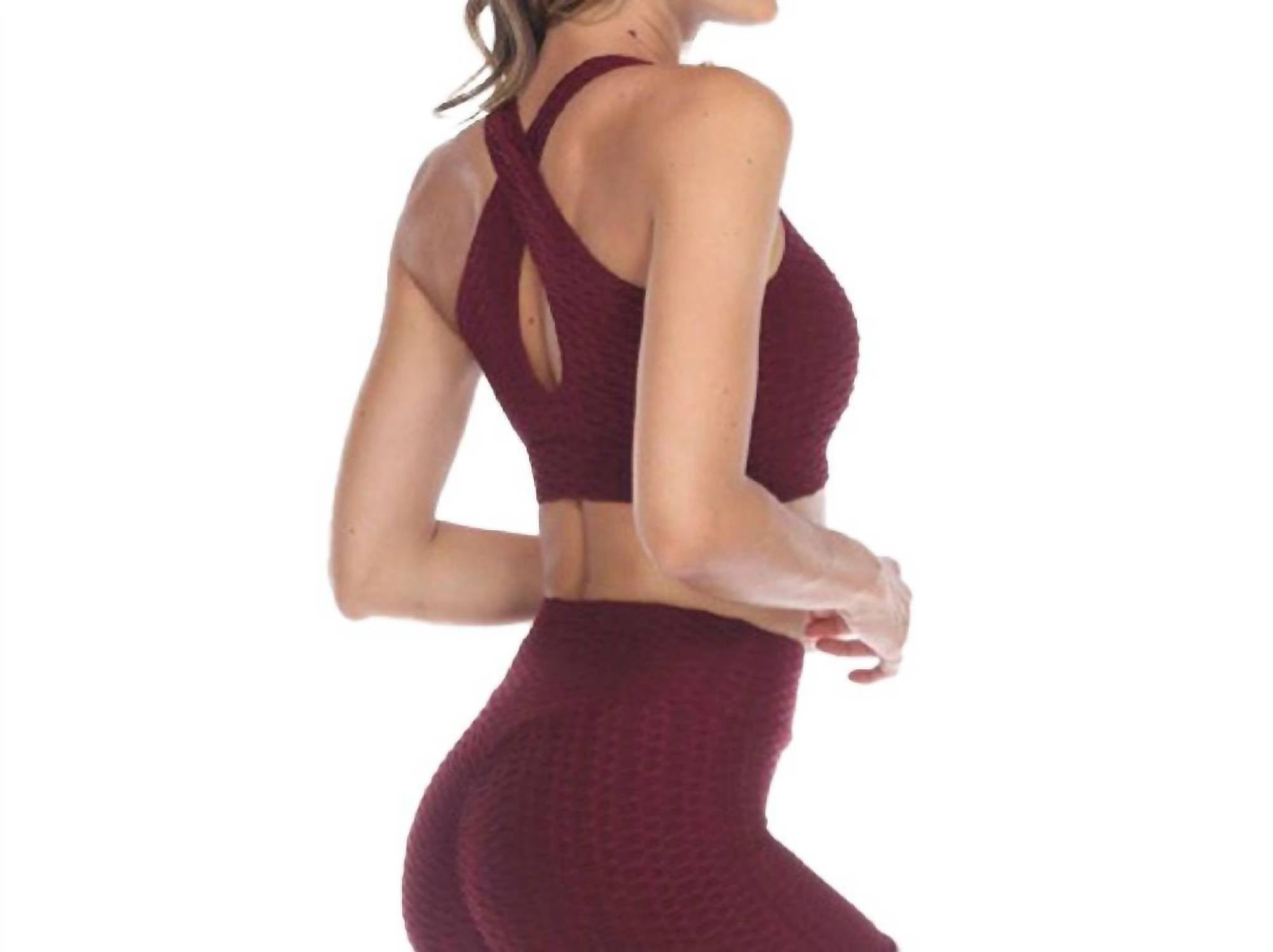 GOLDHAUS Tiktok Sports Bra in burgundy - women's intimate - alternate view