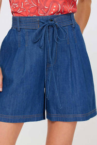 Current Air - Brenda Pleated Silhouette Denim Shorts