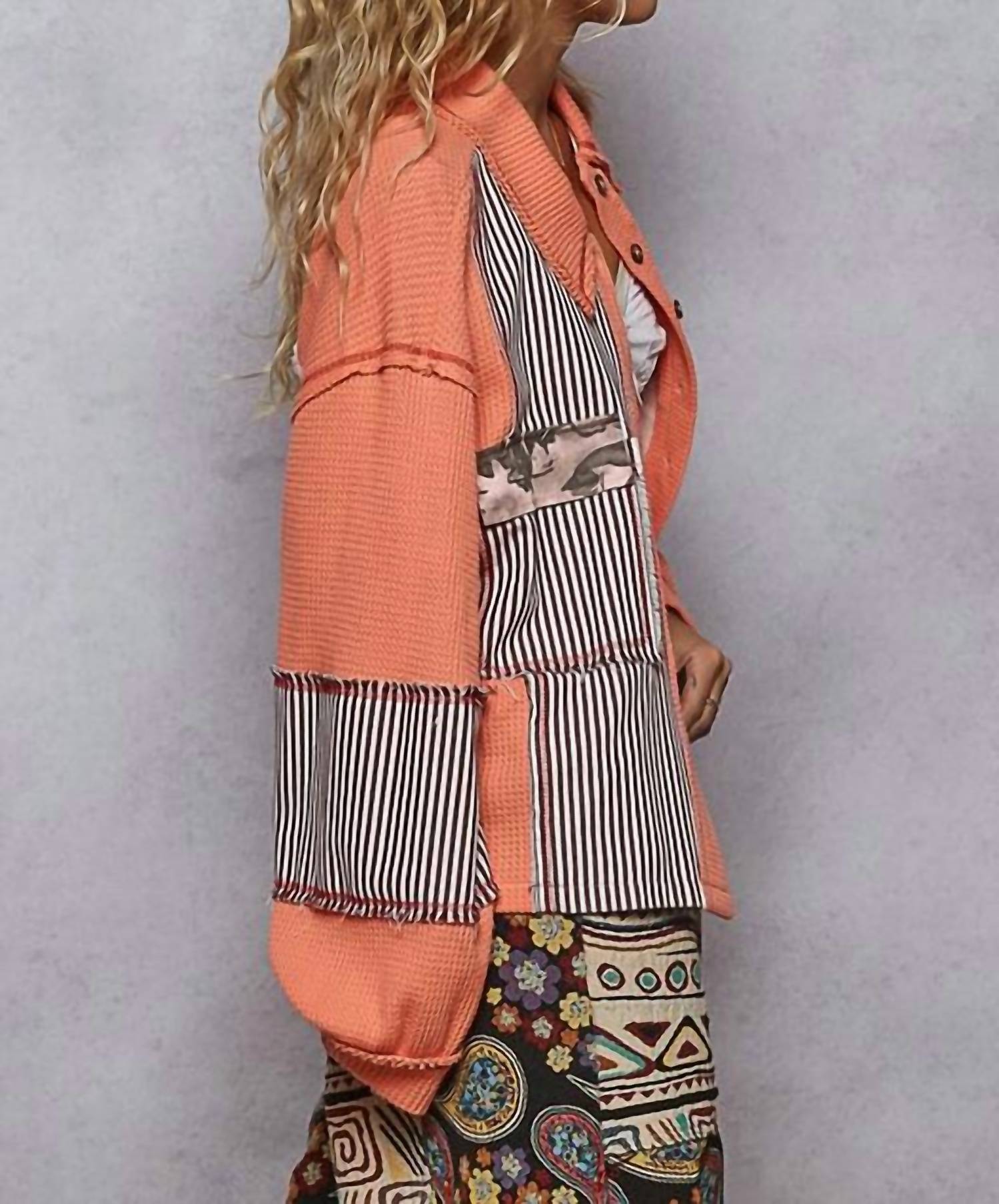 Pol - Balloon Sleeve Thermal Edge Detail Collar Jacket