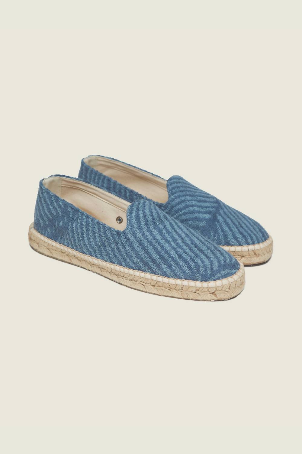 OAS Unisex Wavy Terry Espadrilles in blue - women's shoe - detail view