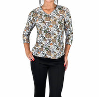 Lulu-B - V-neck Printed Top