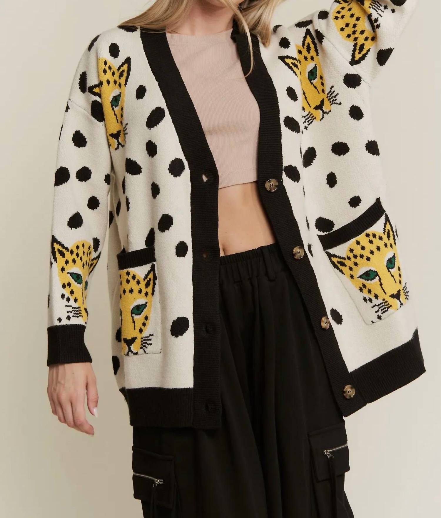 Jade By Jane - Button Down Cheetalicious Cardigan