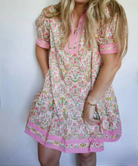 &Merci - Rebecca Floral Drop Waist Mini Dress