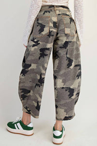 Easel - Washed Camo Twill Barrel Pants