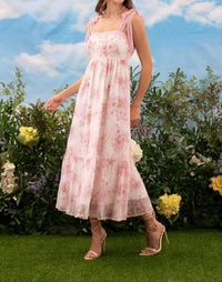 Blu Pepper - Sadie Floral Crochet Lace Strap Maxi Dress