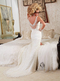 Mary'S Bridal - Lace V-neck Bridal Dress