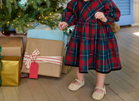 PINK CHICKEN Kid's Maribelle Dress Set in red tartan - item