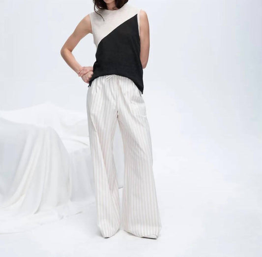 Atm - Cotton Blend Yarn Dye Stripe Pull On Pant