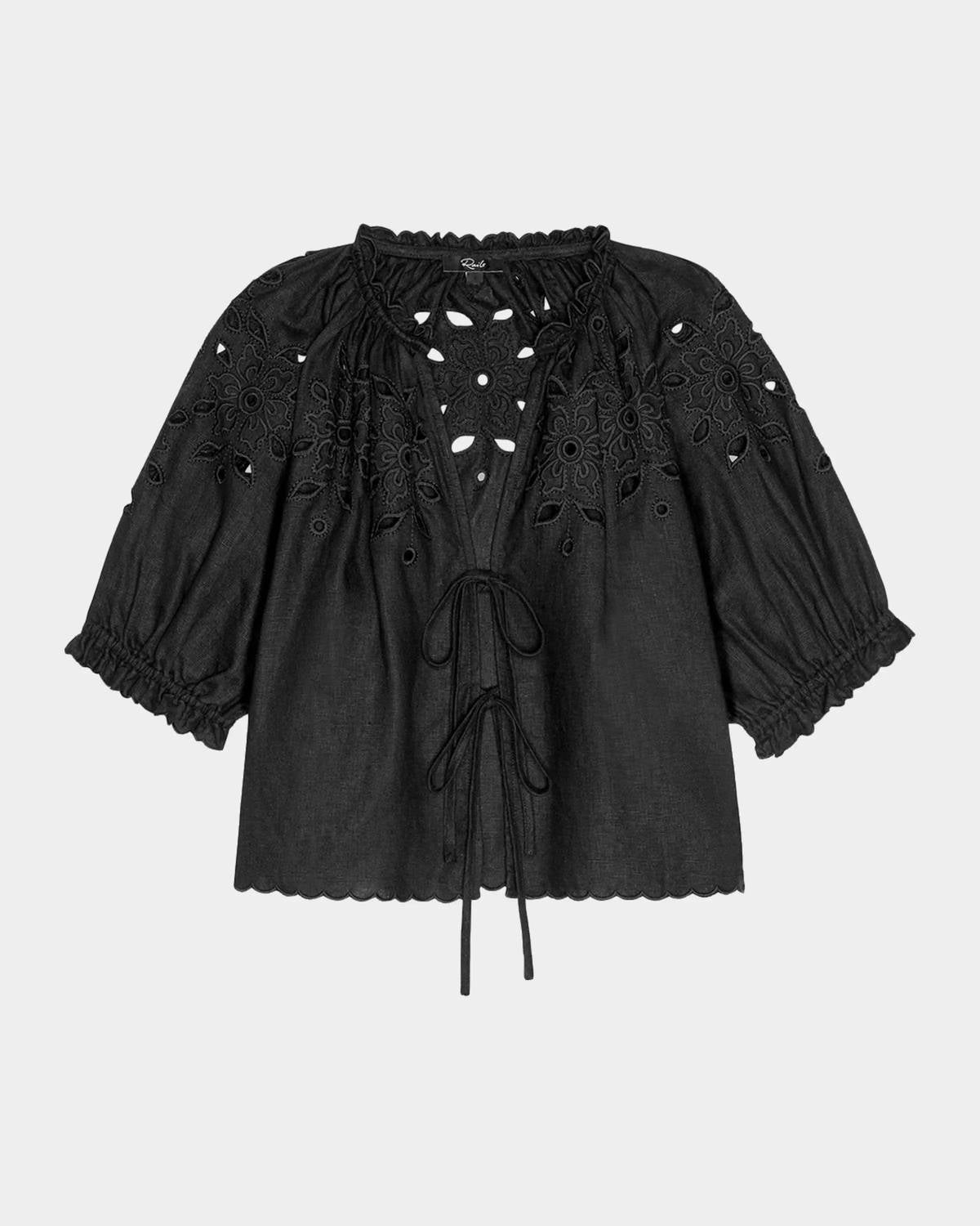 Rails Lizbeth Top in black - women's t-shirt - detail view