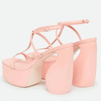 cult gaia Women's Platform Heel T-straps Sandals in chiara pink - women's sandal - view 4