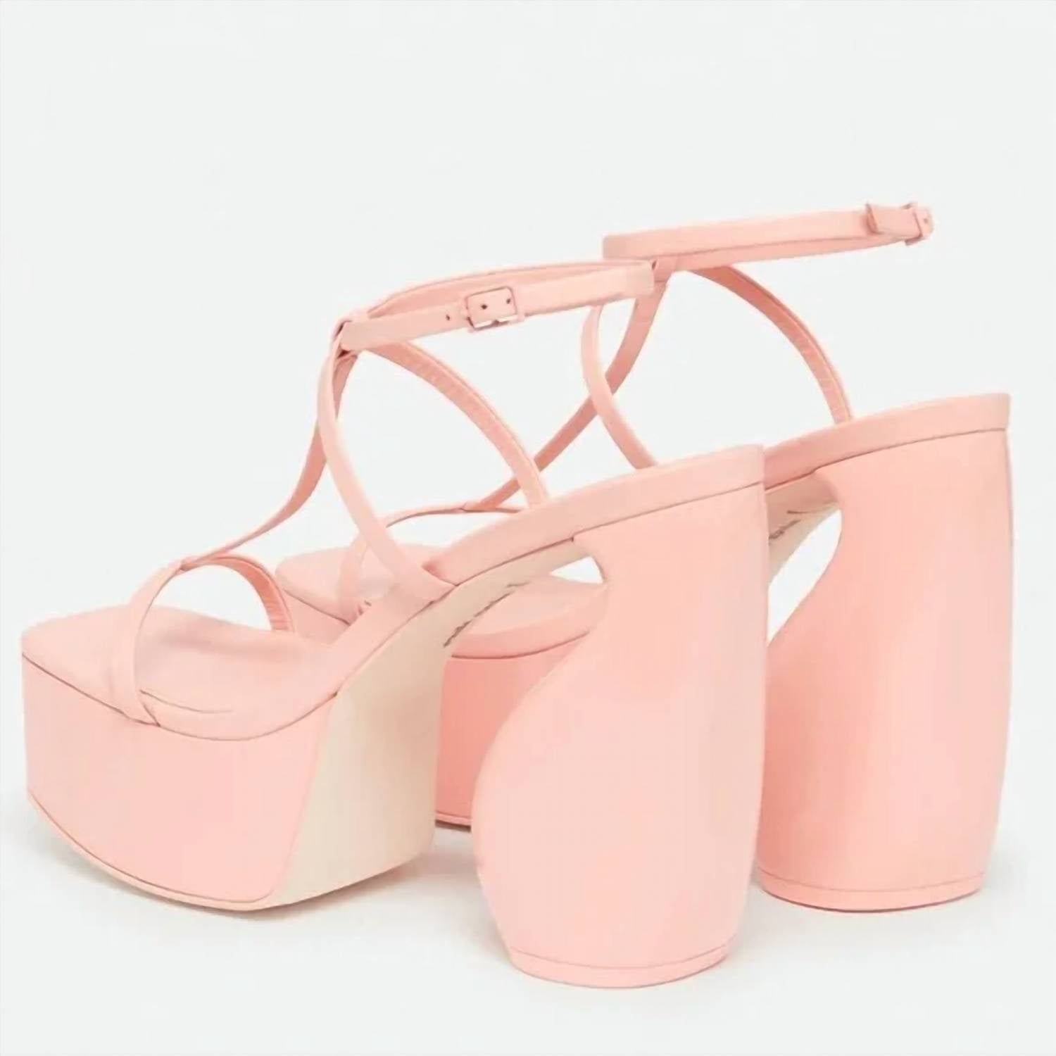 cult gaia Women's Platform Heel T-straps Sandals in chiara pink - women's sandal - view 4