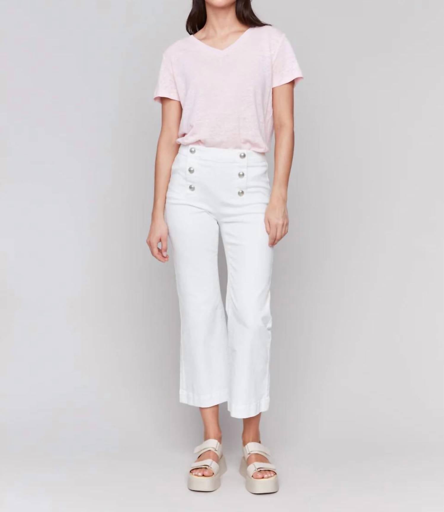Charlie B - Cropped Pull-on Flare Jeans
