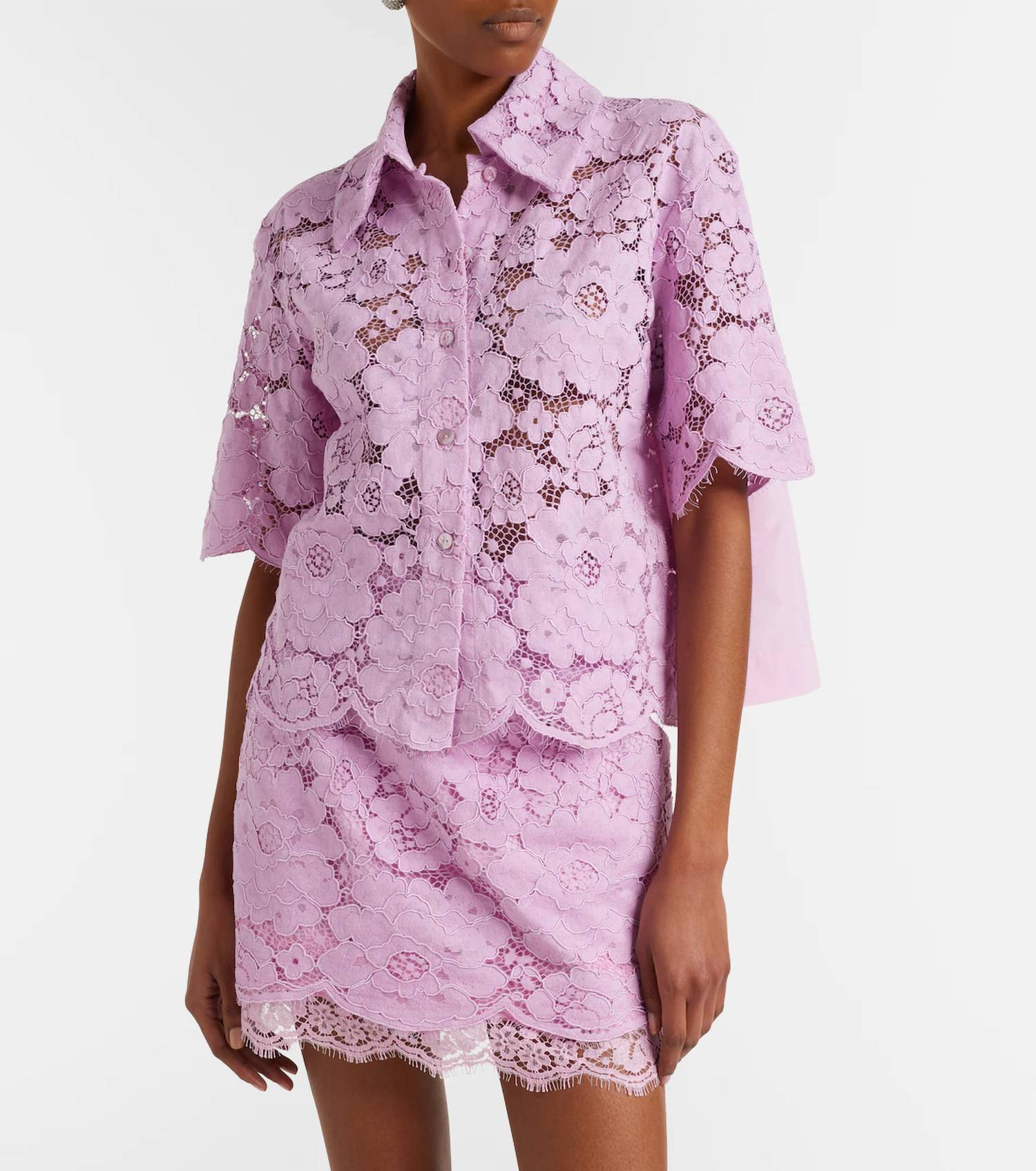 Patou - Lace short sleeve shirt