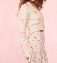 Loveshackfancy - Francette Cropped Bow Cardigan