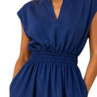 The Korner - Smocked Waist V Neck Maxi Dress