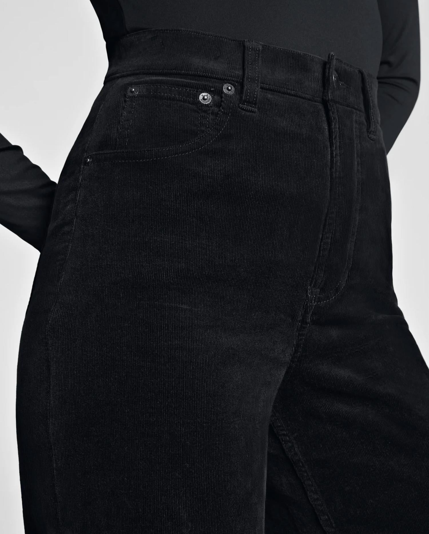 Spanx Corduroy Wide Leg Jeans in black - women's jeans - view 5