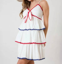Peach Love - Cotton Poplin Trim Dress