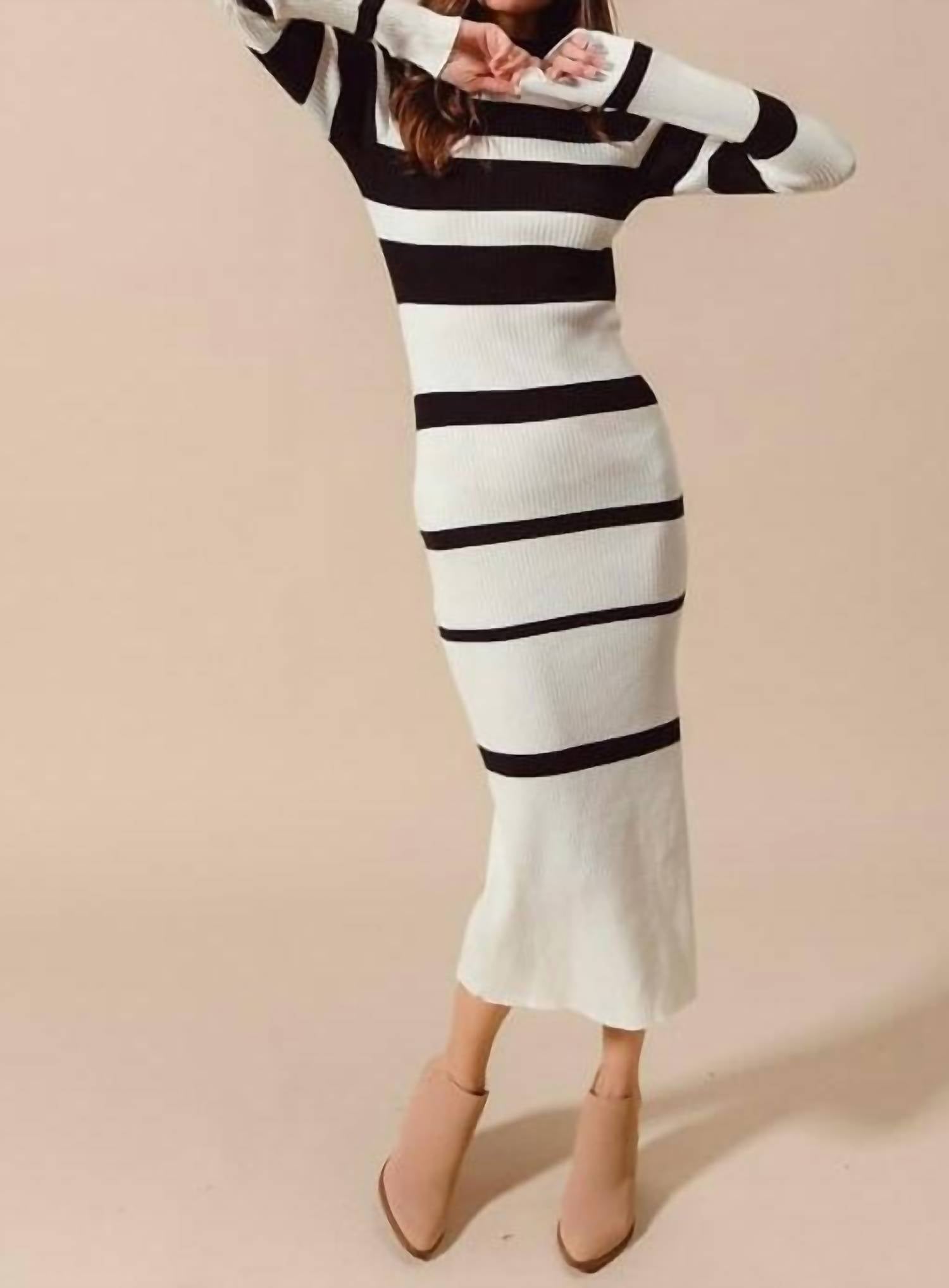 So Me - Christina Sweater Stripe Midi Dress