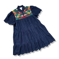 Layerz Clothing Eyelet Embroidered Mini Dress in navy - women's dress - view 4