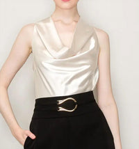 Ina Fashion - Satin Cowl neck halter top
