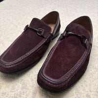 DONALD PLINER Men's Dannie02 Suede Bit Loafers in oxblood rd - men's loafer - detail view