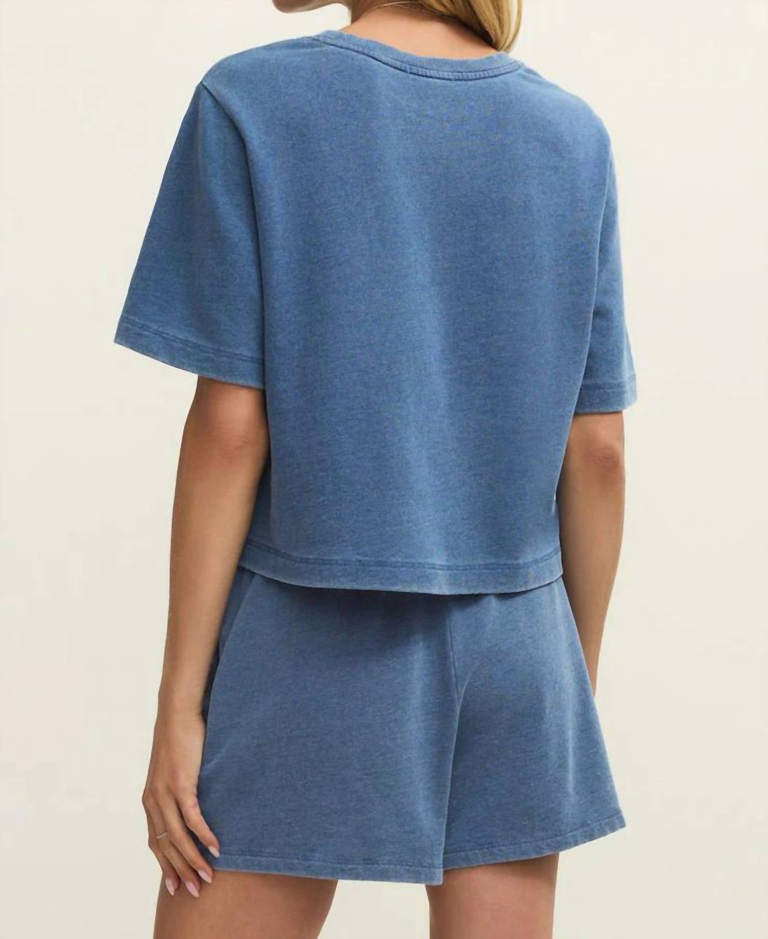 Z Supply - Curran Knit Denim Cropped Sweatshirt
