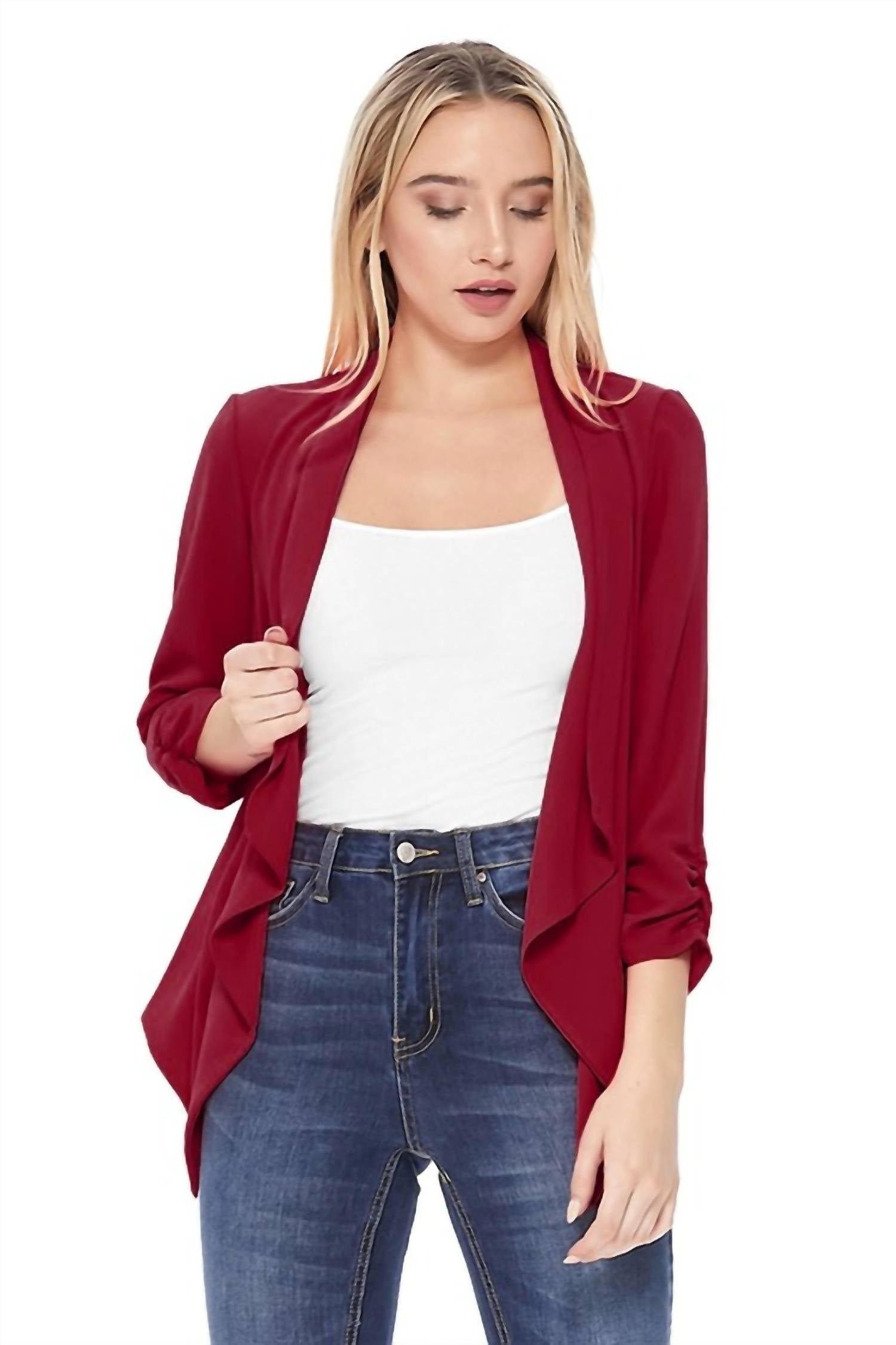 Moa - Open Front Waist Length Blazer