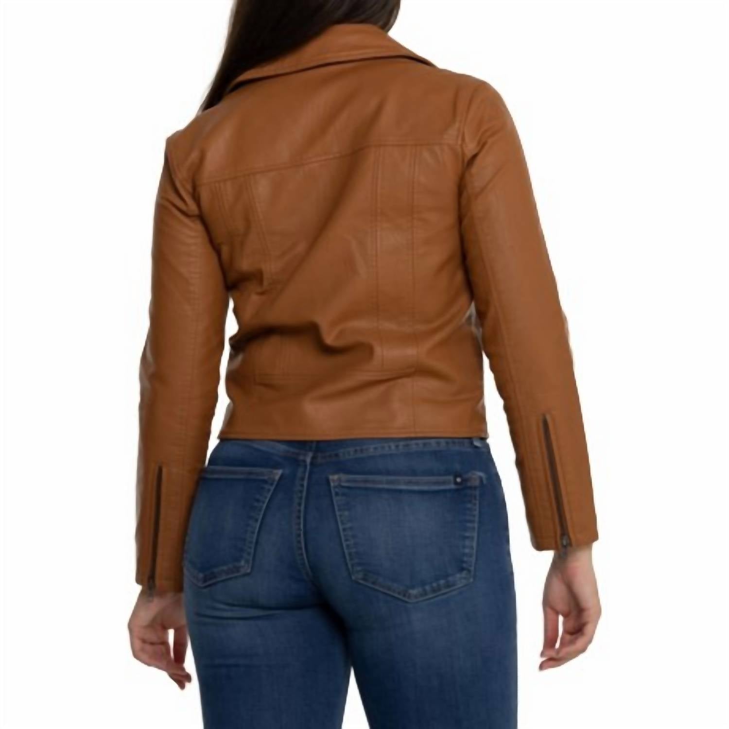 Saltwater Luxe - Effie Vegan Leather Moto Style Jacket
